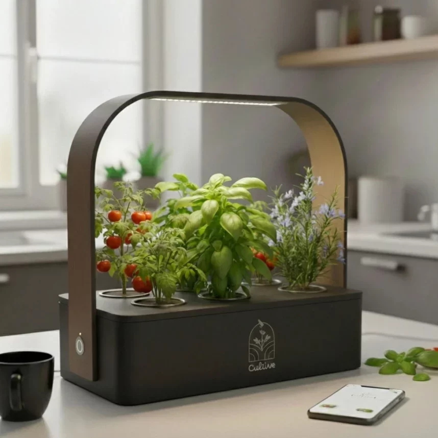 Potager connecté Cultive noir pour culture en intérieur